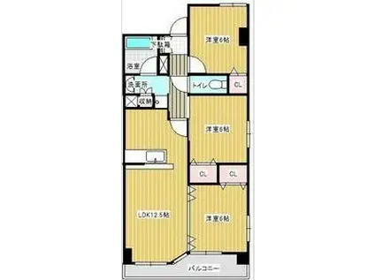 泉ロイヤルタワーST(3LDK/3階)の間取り写真
