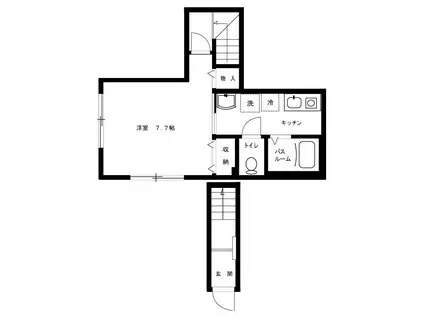 ブランミュール(1K/2階)の間取り写真