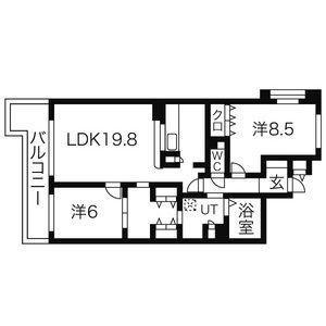 アイユー八事(2LDK/3階)の間取り写真