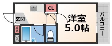 メゾン708(1K/2階)の間取り写真