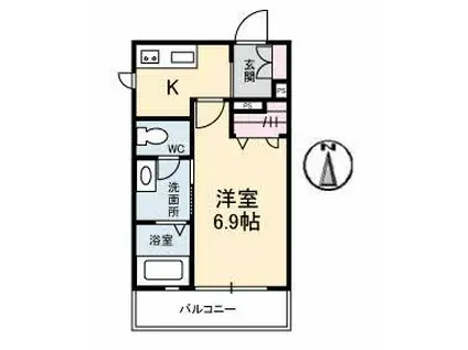 シャーメゾン ラフィネ(1K/2階)の間取り写真