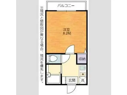 リヴィエール沢ノ上(1K/2階)の間取り写真