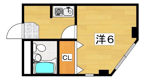 サンコーハイツ(1K/2階)の間取り写真