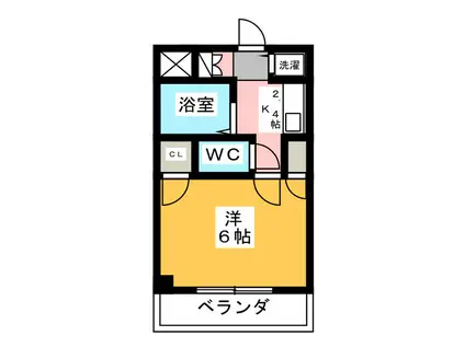ジーベンハイツ(1K/1階)の間取り写真