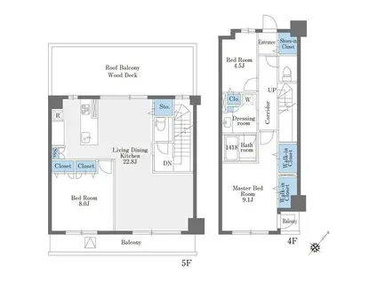 LA DOUCEUR巣鴨ウエスト(3LDK/4階)の間取り写真