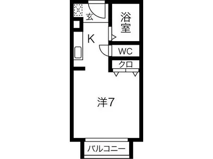 セードルワン(1K/2階)の間取り写真