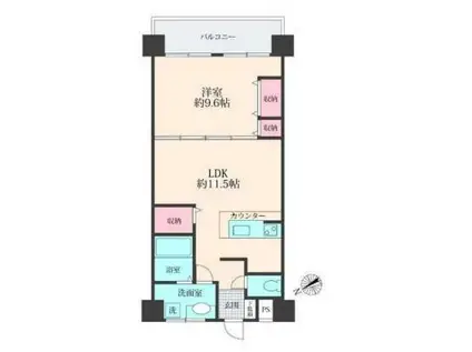 グローイン新宿御苑(1LDK/5階)の間取り写真