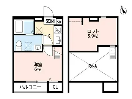 アレーゼ本大久保(1K/1階)の間取り写真
