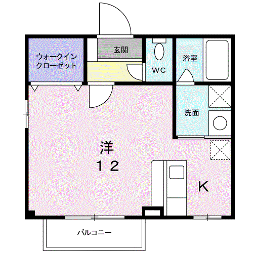 アルモニー(1K/1階)の間取り写真