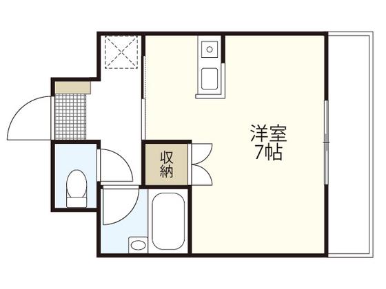 アソシエ大町(ワンルーム/2階)の間取り写真