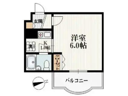 ピア中野(1K/3階)の間取り写真