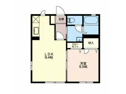 MAISON DE T&MS(1LDK/1階)の間取り写真