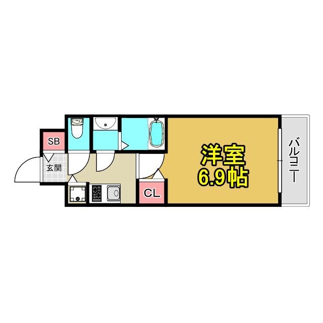 プレサンス大阪都島エレナード(1K/9階)の間取り写真