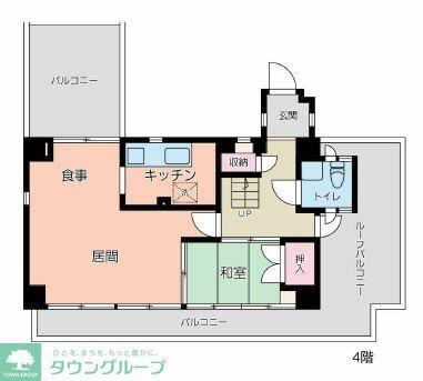 ラ・コルテ(2LDK/4階)の間取り写真