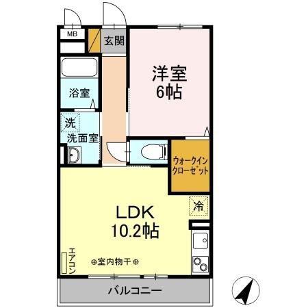 レジデンスデュオ(1LDK/3階)の間取り写真