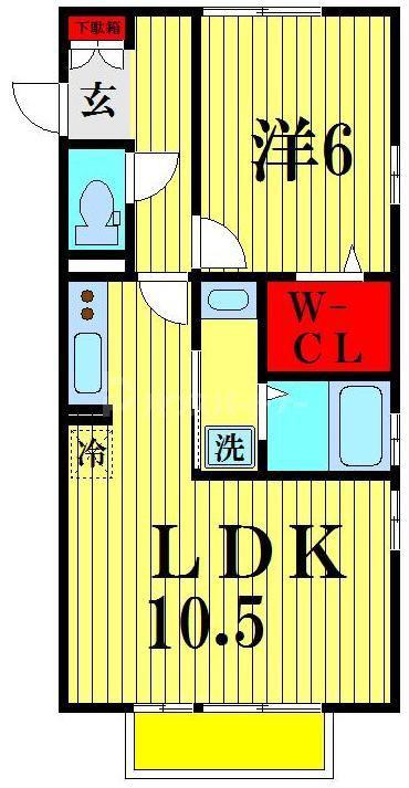 エイミーグラントD(1LDK/1階)の間取り写真