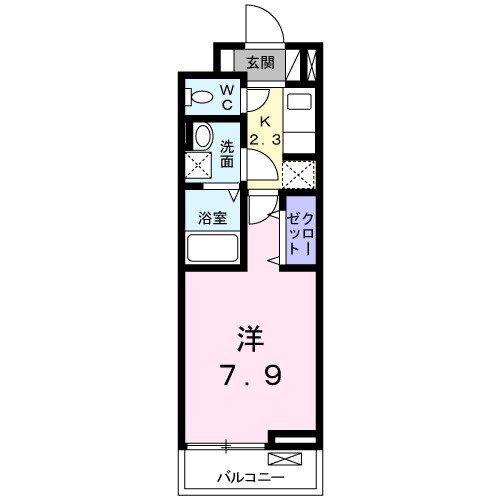 サンモールわかば(1K/3階)の間取り写真