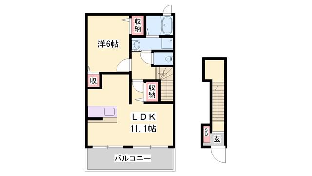 エミネンス(1LDK/2階)の間取り写真