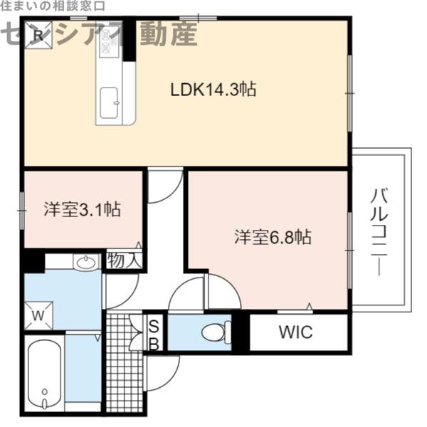 デイジーヒル(2LDK/3階)の間取り写真