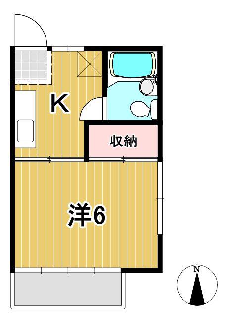 コーポホソダ(1K/1階)の間取り写真