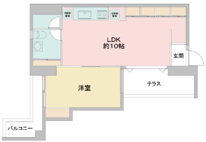 アーバンフラッツ湊町(1LDK/4階)の間取り写真