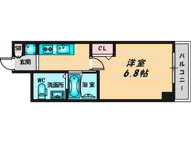 Mプラザ小阪駅前(1K/9階)の間取り写真