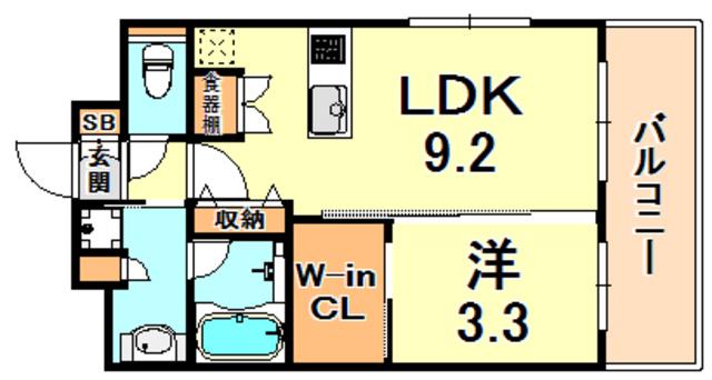 アーバネックス神戸六甲(1LDK/3階)の間取り写真