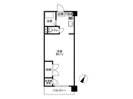 ヴィラ東寺尾(ワンルーム/5階)の間取り写真