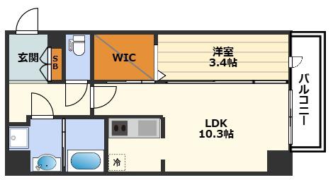 ミラージュパレス天満橋(1LDK/5階)の間取り写真