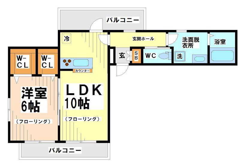 エルミタージュ桜上水南 当社管理物件(1LDK/3階)の間取り写真