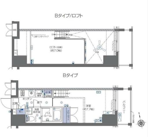 ZOOM六本木(1K/6階)の間取り写真