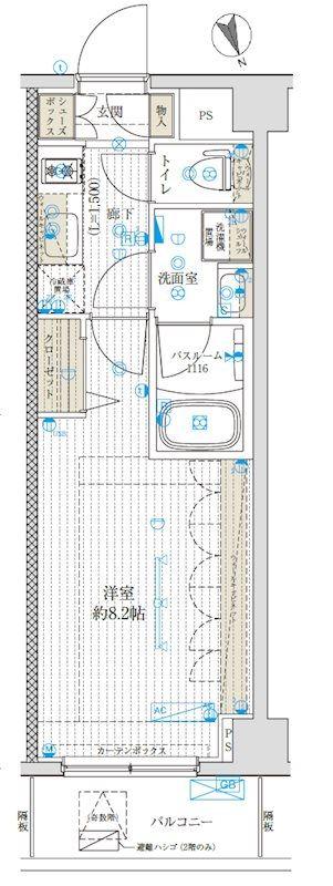 ブライズ神楽坂DUE(1K/5階)の間取り写真