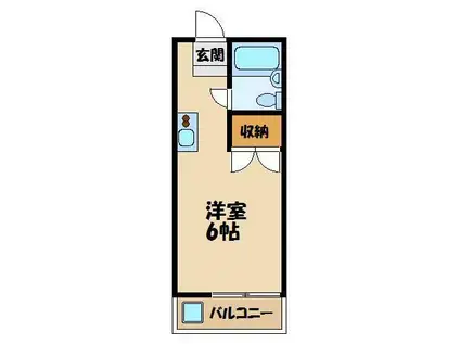オアシス狭山台(ワンルーム/2階)の間取り写真