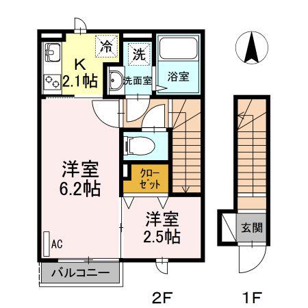 サンクタス OMORI(2K/2階)の間取り写真