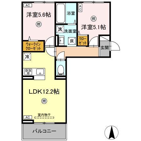 アーバンレジデンス(2LDK/2階)の間取り写真