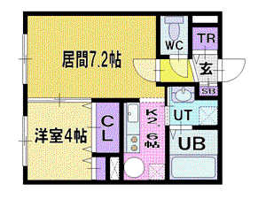 アビタ22真栄1-2(1LDK/4階)の間取り写真