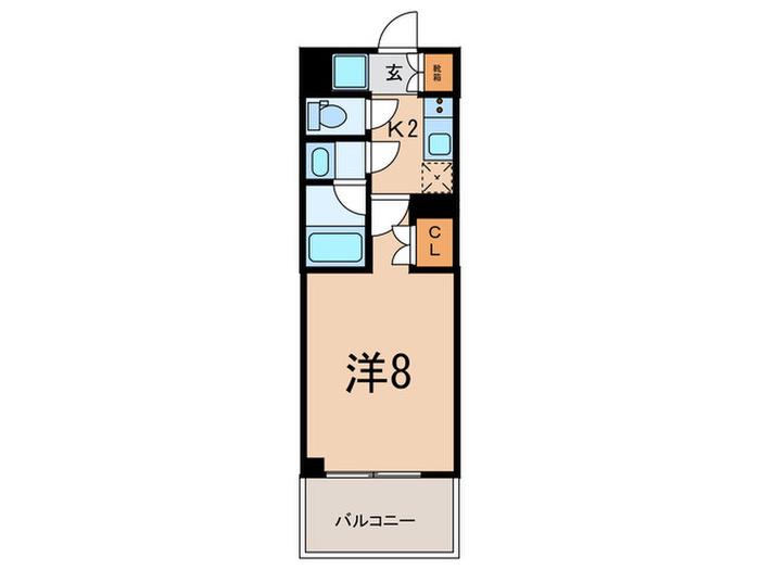 BLUROCK東神奈川(1K/5階)の間取り写真