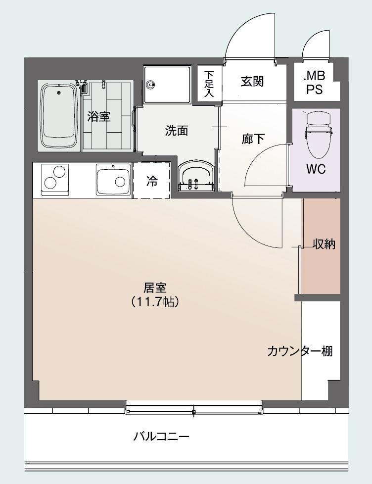 セレスティアル学園(ワンルーム/3階)の間取り写真