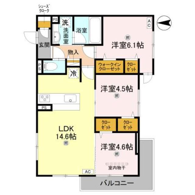 フォレストガーデン北花田(3LDK/3階)の間取り写真