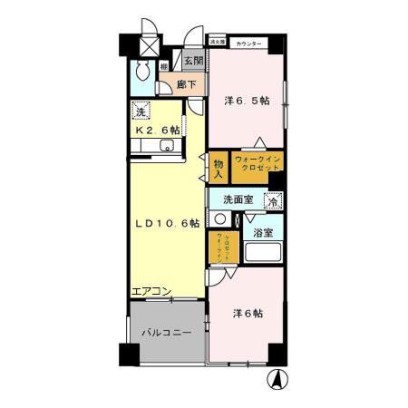 スタースクウェア(2LDK/1階)の間取り写真