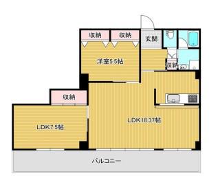 シャルムみつひろ(2LDK/9階)の間取り写真