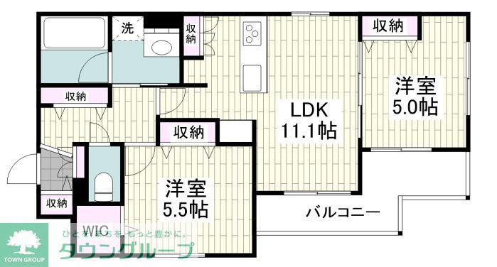 CITRUS RESIDENS 西棟(2LDK/3階)の間取り写真