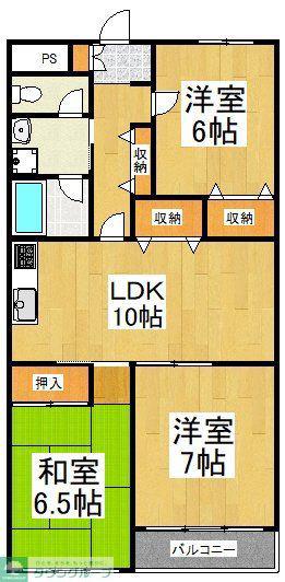 ヘリオス天神町レジデンス(3LDK/4階)の間取り写真