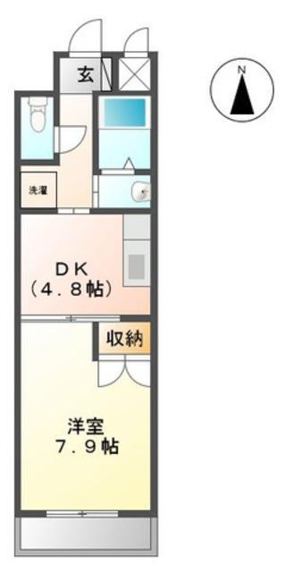 近鉄南大阪線 河内松原駅 徒歩37分 5階建 築20年(1DK/1階)の間取り写真