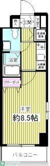 グランフォース習志野(1K/4階)の間取り写真