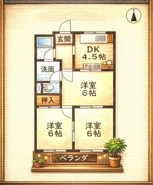 シャトータウン88(3DK/2階)の間取り写真
