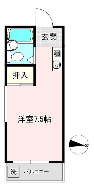 アマデウス福知山(ワンルーム/3階)の間取り写真
