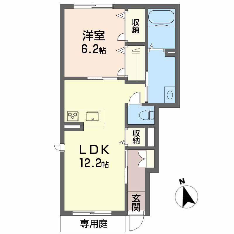 アリビオ・K(1LDK/1階)の間取り写真
