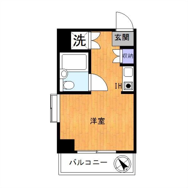 川崎第2ダイヤモンドパレス(ワンルーム/2階)の間取り写真