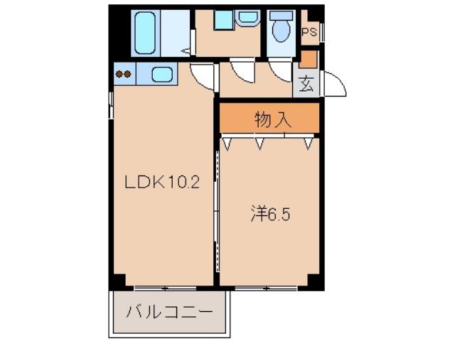 アリエッタ西高松(1LDK/3階)の間取り写真